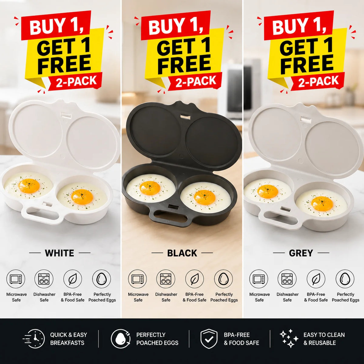 🍳 Frühstück leichter machen – Mikrowellen-Eierkocher für 2 Eier in 1 Minute