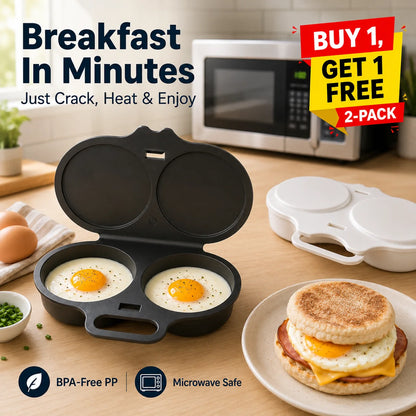 🍳 Frühstück leichter machen – Mikrowellen-Eierkocher für 2 Eier in 1 Minute