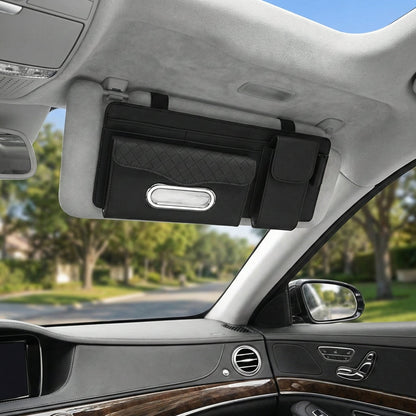 Car Visor Tissue Box with Glasses Clip