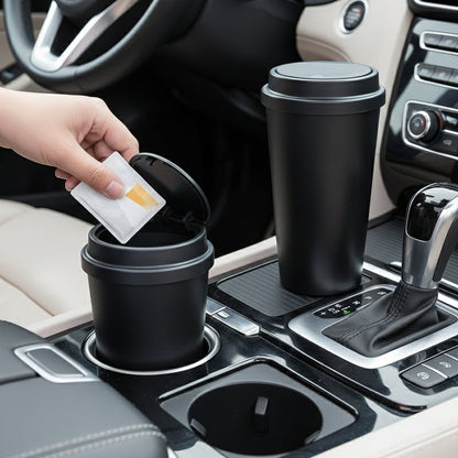 Portable Car Trash Can with Pop-Up Lid
