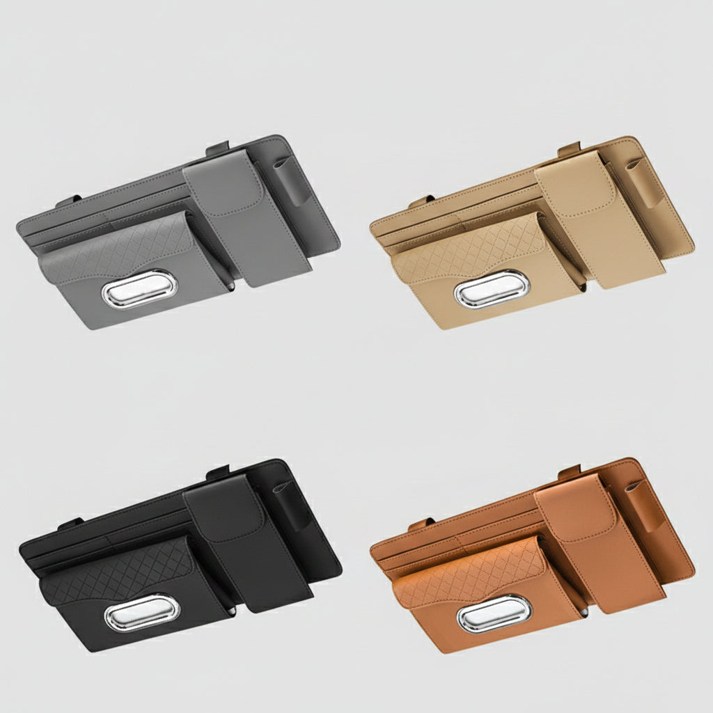 Car Visor Tissue Box with Glasses Clip