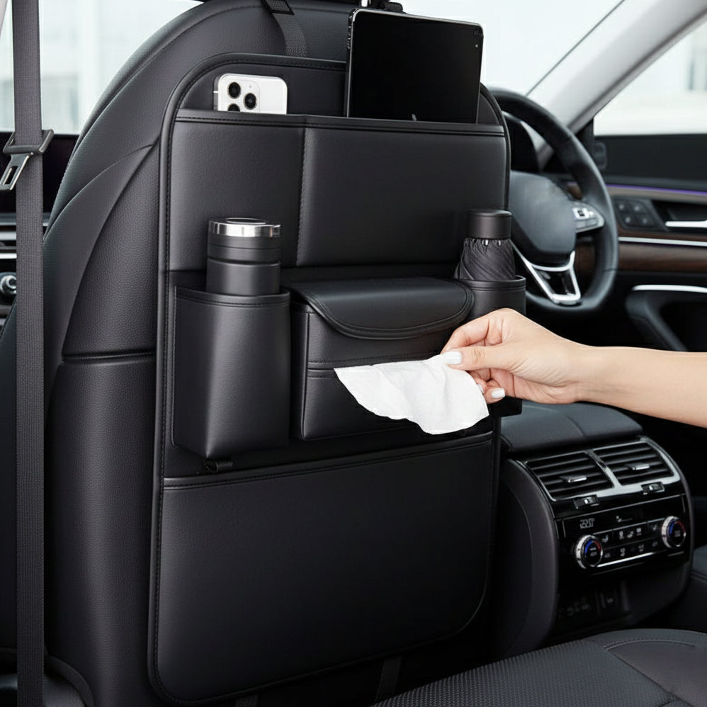 Foldable Car Backseat Organizer with Tray Table